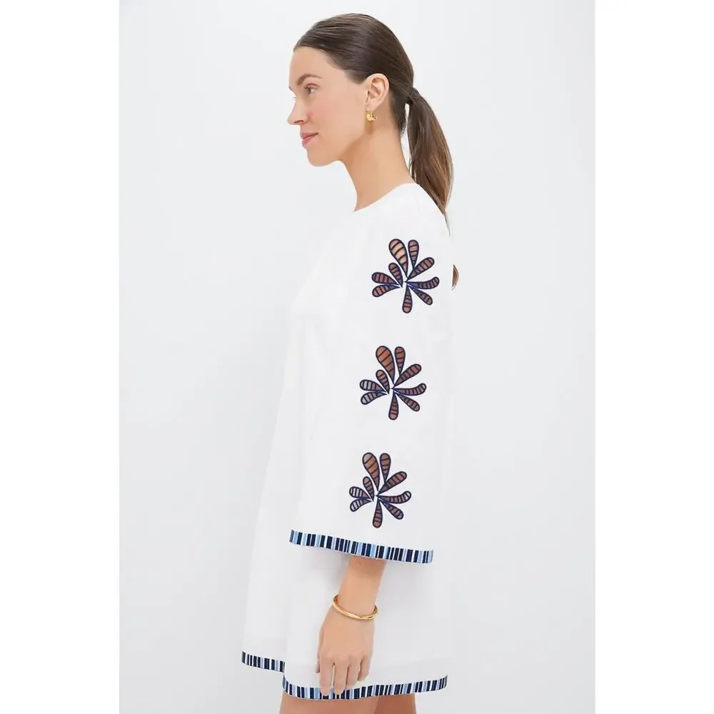 HYACINTH HOUSE White & Blue Embroidery Atlantic Mini Dress Size XL NWT - Picture 4 of 7